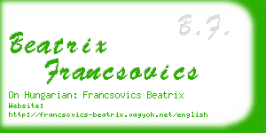 beatrix francsovics business card